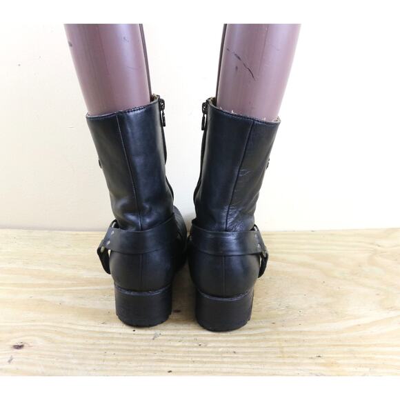 Harley Davidson Boots 9.5 Black Leather Ashby Harness Mid Calf Engineer Biker - Picture 4 of 14